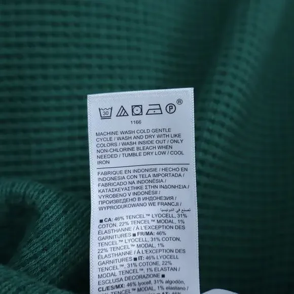 ATHLETA Coaster Knit Waffle Hoodie Trillium Green Oversized Boxy Fit Women's L - Picture 10 of 10